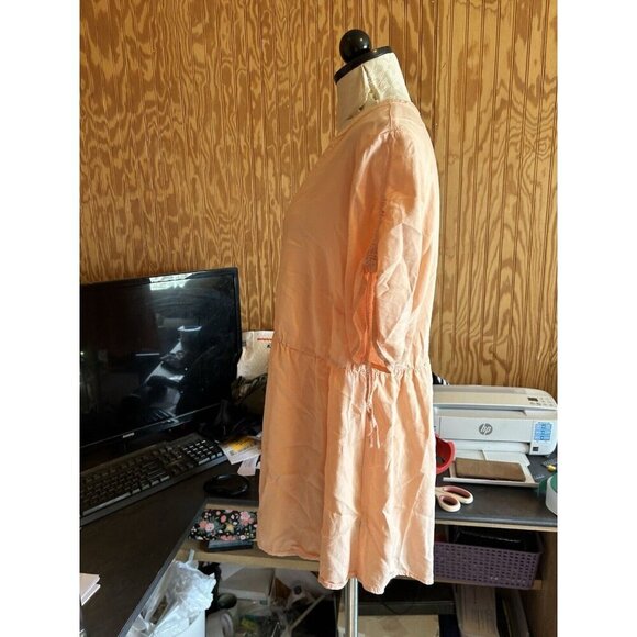 Torrid Women's Plus Size Babydoll Top Melon Peach Solid Button Down Sz 1 (1X) - Picture 5 of 9